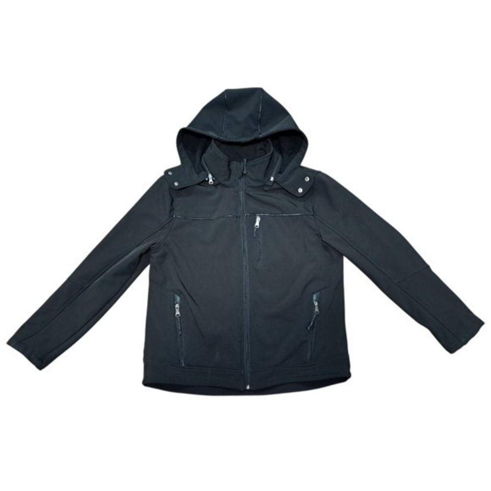 Urban Republic Mens Black Hooded Softshell Jacket Size Large EUC